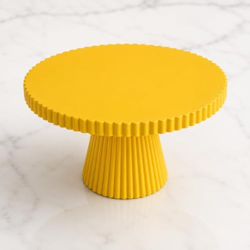 8 Inch Cake Stand, Pink Dessert Pedestal Stand for Parties & Display (Yellow) in Yellow
