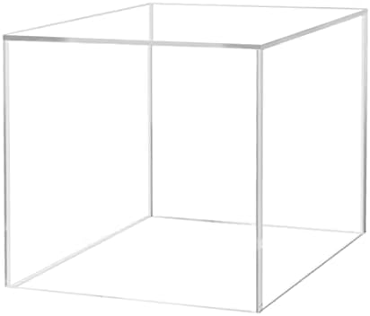8 Inch Clear Acrylic Display Box Versatile Square No Lid Plexiglass Retail Product Storage Bin or Merchandise