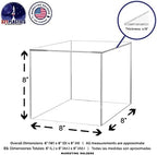 8 Inch Clear Acrylic Display Box Versatile Square No Lid Plexiglass Retail Product Storage Bin or Merchandise, alternate view