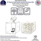 8 Inch Clear Acrylic Display Box Versatile Square No Lid Plexiglass Retail Product Storage Bin or Merchandise, alternate view