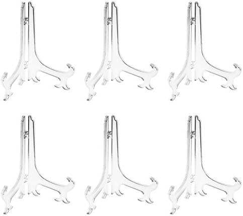 8 Inch Clear Plastic Easels or Stand/Plate Holders to Display Pictures or Other Items at Weddings, Home
