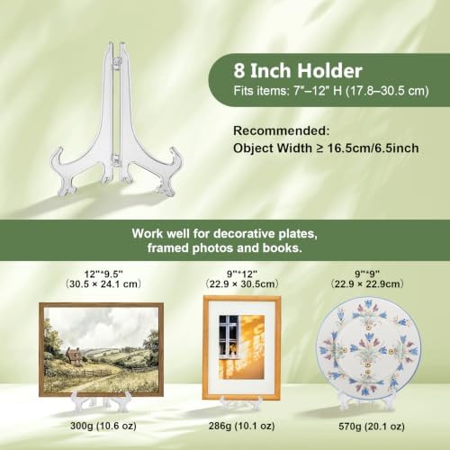 8 Inch Clear Plastic Easels or Stand/Plate Holders to Display Pictures or Other Items at Weddings, Home, alternate view 3