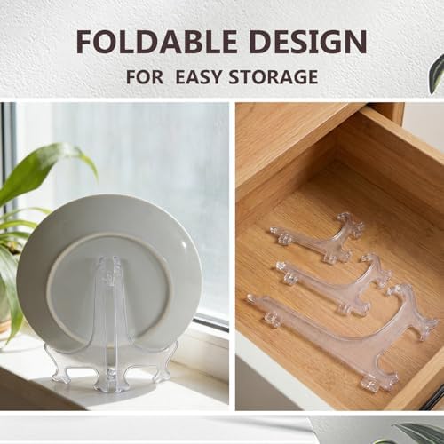 8 Inch Clear Plastic Easels or Stand/Plate Holders to Display Pictures or Other Items at Weddings, Home, alternate view 5