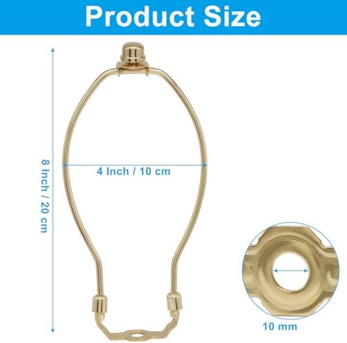 8 Inch Lamp Shade Harp Holder, 2 Pcs, Gold in Gold, alternate view 2