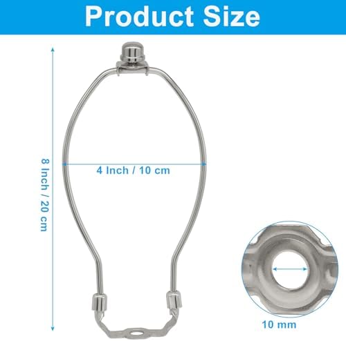 8 Inch Lamp Shade Harp Holder, 2 Pcs, Silver in Silver, alternate view 2