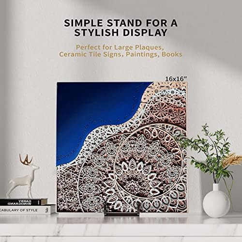 8 Inch Large Plate Stands for Display - Metal Square Wire Plate Holder Display Stand + Picture Stand for Book, alternate view