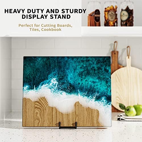 8 Inch Large Plate Stands for Display - Metal Square Wire Plate Holder Display Stand + Picture Stand for Book, alternate view