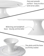 8-Inch Porcelain Small Cake Stand, Cake Plate, Dessert Stand, Cake Stand for Party, Baby Shower, Home Decorating, alternate