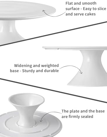 8-Inch Porcelain Small Cake Stand, Cake Plate, Dessert Stand, Cake Stand for Party, Baby Shower, Home Decorating, alternate
