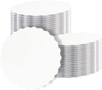 8 Inch White Wave Cake Boards Round 15-Packs Circles Rounds Base Food-Grade Cardboard Wave Cake Plate(Thinner