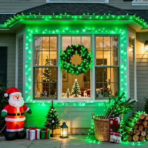 8 Modes 163 FT 500 LED Green Christmas Lights Indoor Outdoor, alternate view 2