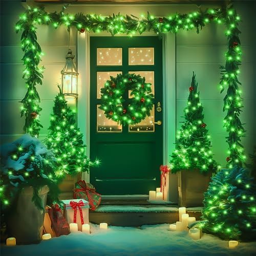 8 Modes 163 FT 500 LED Green Christmas Lights Indoor Outdoor, alternate view 3
