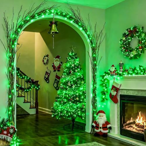 8 Modes 163 FT 500 LED Green Christmas Lights Indoor Outdoor, alternate view 4