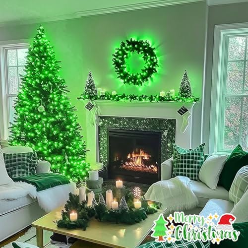 8 Modes 163 FT 500 LED Green Christmas Lights Indoor Outdoor, alternate view 6