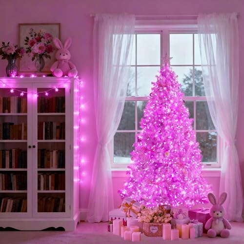 8 Modes 163ft 500 LED Pink Christmas Lights with Remote, alternate view 2