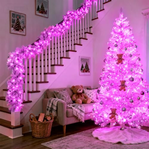 8 Modes 163ft 500 LED Pink Christmas Lights with Remote, alternate view 3