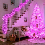 8 Modes 163ft 500 LED Pink Christmas Lights with Remote, alternate view 3
