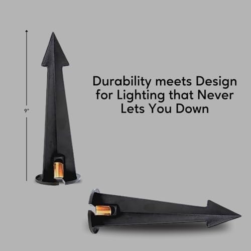 8" Outdoor Light Stake in Black Finish - Support Light Fixture Spikes, Universal Use, Resin Materials, Side, alternate view 2