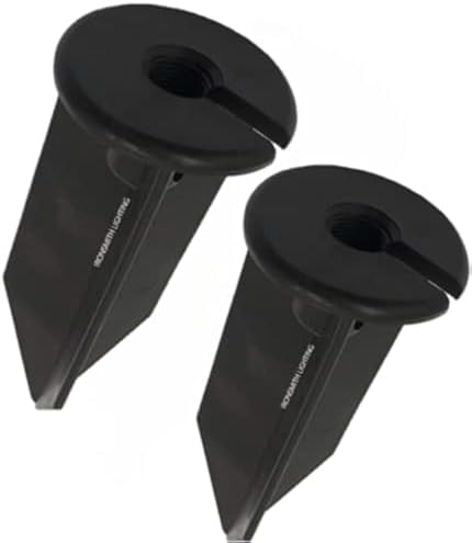8" Outdoor Light Stake in Black Finish - Support Light Fixture Spikes, Universal Use, Resin Materials, Side