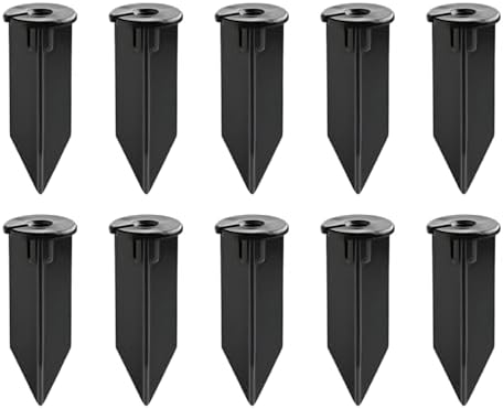 8" Outdoor Light Stake in Black Finish - Support Light Fixture Spikes, Universal Use, Resin Materials, Side