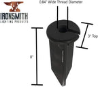 8" Outdoor Light Stake in Black Finish - Support Light Fixture Spikes, Universal Use, Resin Materials, Side, alternate view 2