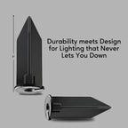 8" Outdoor Light Stake in Black Finish - Support Light Fixture Spikes, Universal Use, Resin Materials, Side, alternate view 5