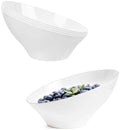 8 Oz White Plastic Angled Serving Bowls, 12 Pack in 8oz in White