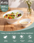 8 Oz White Plastic Angled Serving Bowls, 12 Pack in 8oz in White, alternate view 6