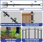8 Pack 10 ft Heavy Duty Metal String Light Poles Adjustable Outdoor Lighting Stand for Patio, Backyard, Garden, alternate