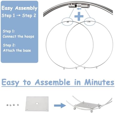 8 Pack 14 Inches Metal Double Floral Hoop Centerpieces with Stand and 38-Yard Paddle Wire Craft Centerpiece, alternate view 6