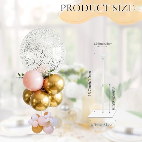 8 Pack 15.75 Inch Clear Acrylic Balloon Stand for Centerpieces in transparent, alternate view 3