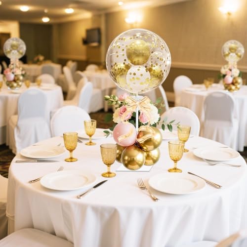 8 Pack 15.75 Inch Clear Acrylic Balloon Stand for Centerpieces in transparent, alternate view 7