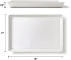 8 Pack, 16" x 11" Large White Serving Trays Set - Reusable Plastic Serving Platters for Cookie, Appetizer, alternate view 3