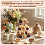 8 Pack 3 Tier Cupcake Stand Bulk Tiered Dessert Stand, Clear in Clear, alternate view 6