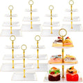 8 Pack 3 Tier Cupcake Stand Bulk Tiered Dessert Stand, White in White