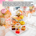8 Pack 3 Tier Cupcake Stand Bulk Tiered Dessert Stand, White in White, alternate view 6