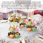8 Pack 3 Tier Plastic Cupcake Stand Bulk, Clear, Round in Clear, alternate view 6