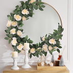 8 Pack 64 FT Cream Flower Garland Artificial Rose Vines Roses Fake Vine Flowers Plants Party Supplies for, alternate view 6
