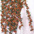 8 Pack 64 FT Terracotta Flower Garland Fall Artificial Rose Vines Roses Fake Vine Flowers Plants Party Supplies