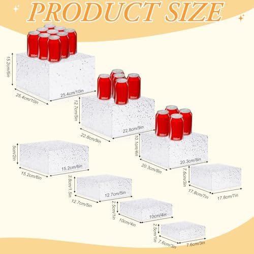 8 Pack Acrylic Buffet Display Risers for Food Jewelry, Clear, Wave in Clear, alternate view 3