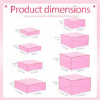 8 Pack Acrylic Buffet Display Risers for Food Jewelry, Pink, Flat in Pink, alternate view 2