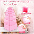 8 Pack Acrylic Buffet Display Risers for Food Jewelry, Pink, Flat in Pink, alternate view 3