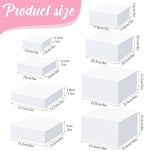 8 Pack Acrylic Buffet Display Risers for Food Jewelry, White, Flat in White, alternate view 3
