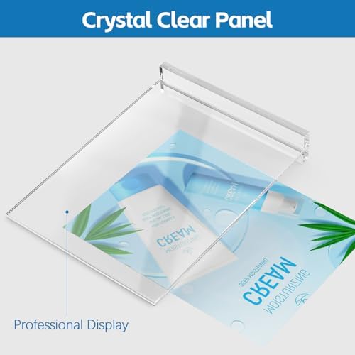 8 Pack Acrylic Sign Holder 8.5 x 11, Clear Display Stand with Stable Base, Double Sided Table Sign Holder for, alternate view