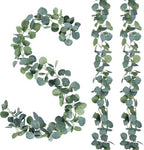 8 Pack Artificial Eucalyptus Garland Greenery Leaves Handmade 3D Silk Vines Silver Dollar Leaves Faux Leaf