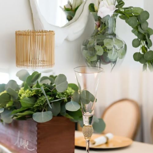 8 Pack Artificial Eucalyptus Garland Greenery Leaves Handmade 3D Silk Vines Silver Dollar Leaves Faux Leaf, alternate view 6