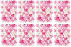 8 Pack Artificial Flower Wall Panels 24" x 16" Flower Wall Panel Wall Backdrop Faux Hydrangea and Rose Flower
