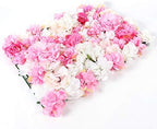 8 Pack Artificial Flower Wall Panels 24" x 16" Flower Wall Panel Wall Backdrop Faux Hydrangea and Rose Flower, alternate view