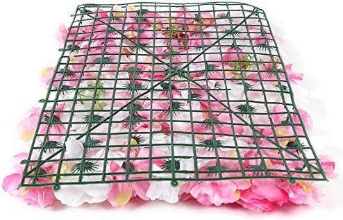 8 Pack Artificial Flower Wall Panels 24" x 16" Flower Wall Panel Wall Backdrop Faux Hydrangea and Rose Flower, alternate view