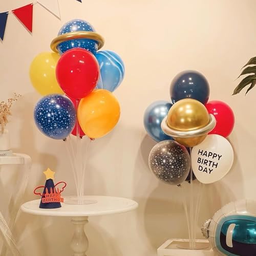8 Pack Balloon Stand Kit For Table, Balloon Sticks with Bases in Clear, alternate view 5